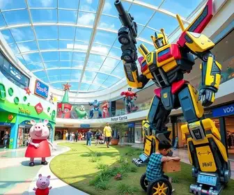 vila interativa de Peppa Pig e Transformers